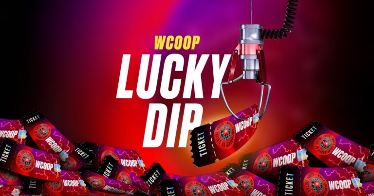 Arte oficial WCOOP Lucky Dip: garra pega ticket WCOOP